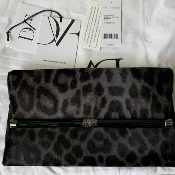 Diane von Furstenberg DVF 440 envelope clutch Leo haircalf - Picture 1 of 7